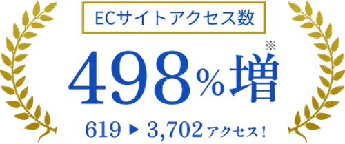 ECサイトアクセス数 455%増