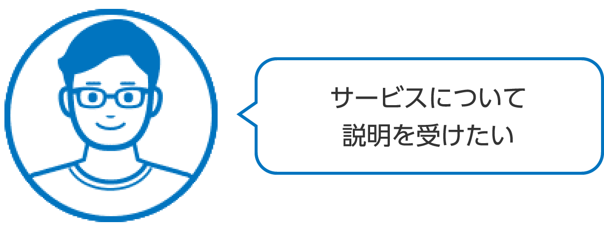 サービスについて説明を受けたい