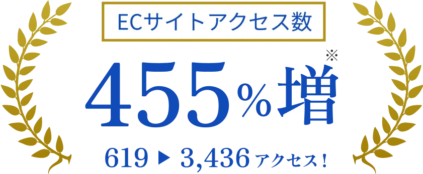 ECサイトアクセス数 455%増
